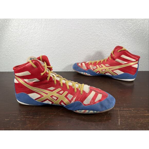 Asics Men’s JB Elite J3A1Y Red White Blue Gold USA Pride Wrestling Shoes Size 12 main image 9